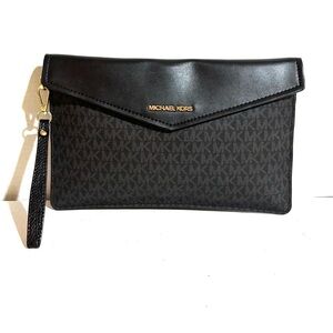 Michael Kors  unisex Black Wristlet Clutch portfolio envelope